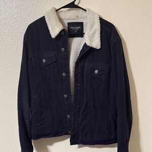 Black Sherpa-Lined corduroy Jacket